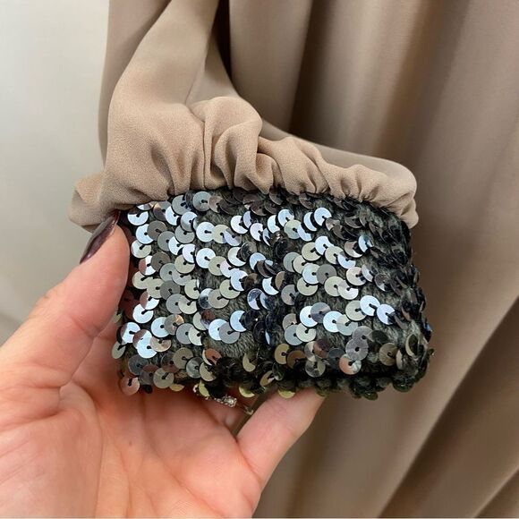 Rare Vintage Lucy Ann Beverly Hills Sequin Detail Long‎ Chiffon Gown Size Large - Picture 6 of 15